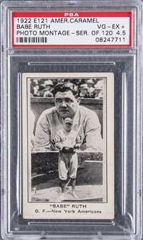 1922 E121 American Caramel "Series of 120" Babe Ruth, Photo Montage – PSA VG-EX+ 4.5